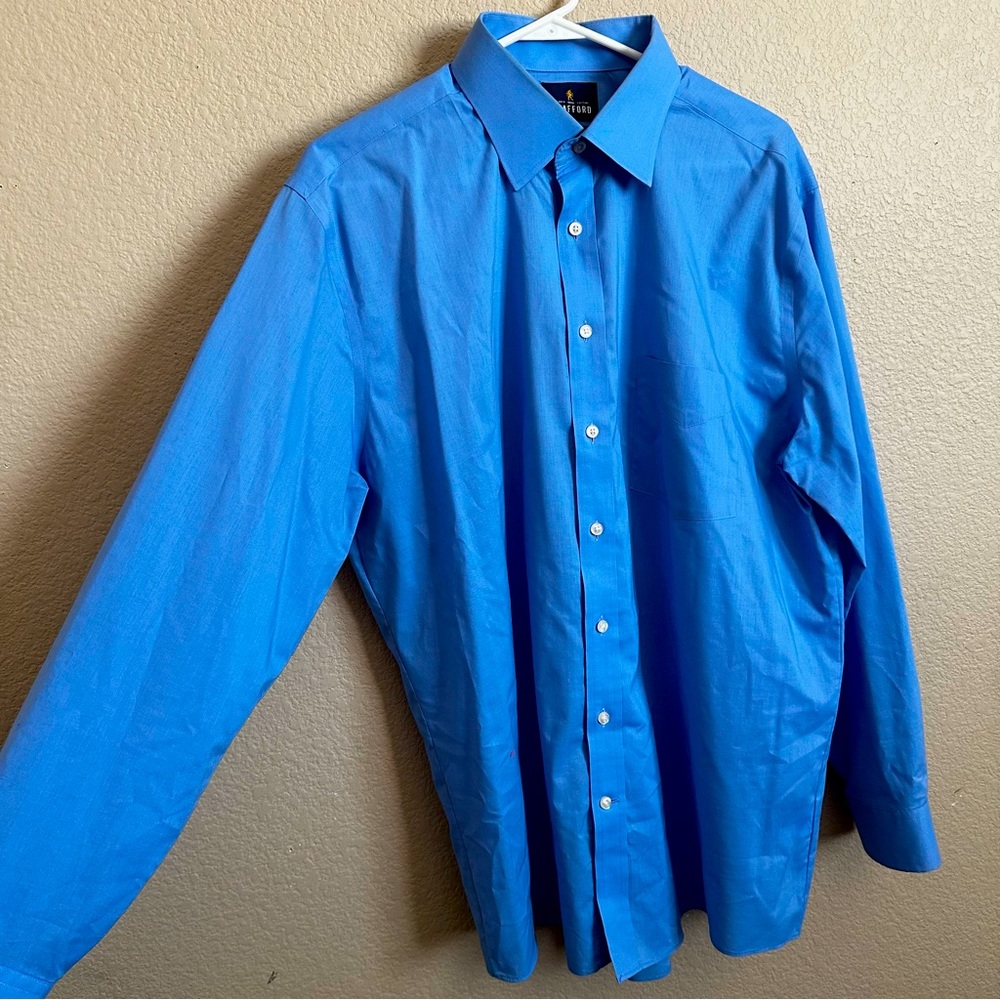 Used XL blue Stafford long sleeve dress shirt